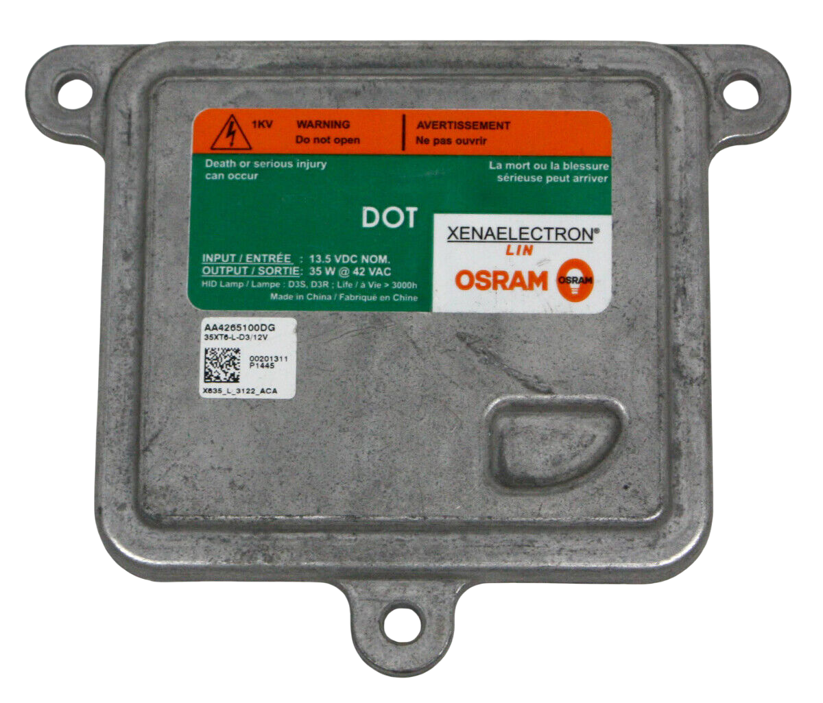  Balast xenon Opel, Cadillac, Jaguar - AA4265100DG - A57082B00DG - 95161308 - 22794558 - 9065255 - 35XT6-L-D3/12V - X635_L_3122_ACA